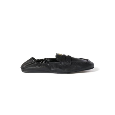 MIU MIU RUCHES NAPPA LEATHER LOAFERS 5D341E